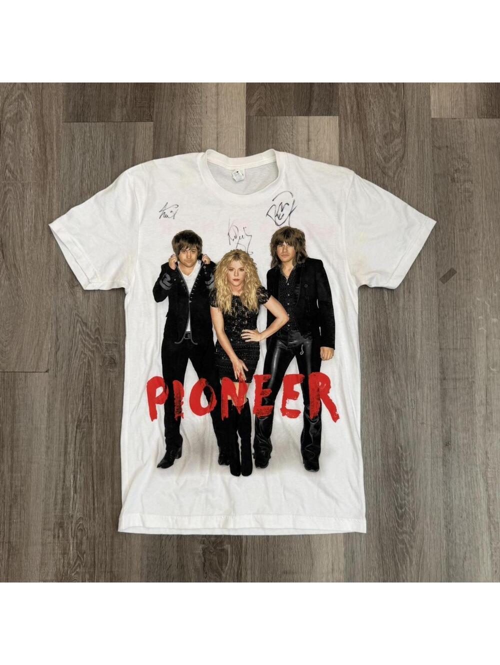 Signed Pioneer Band T-Shirt size S  with graphic of three band members
